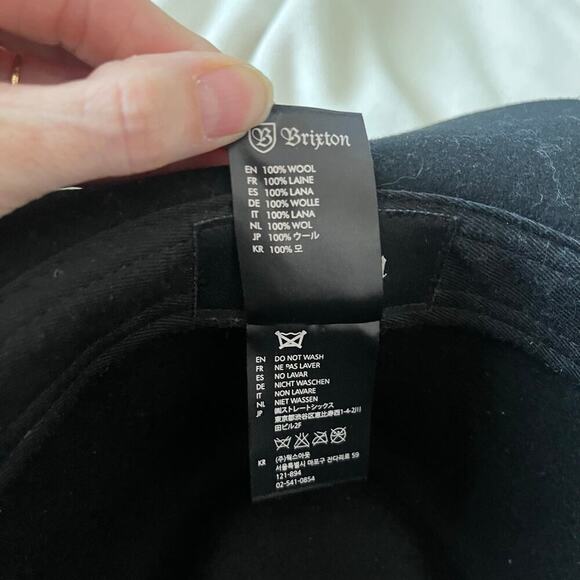 Brixton Wesley Fedora Wool Felt Hat Wide Brim Black Small - Picture 5 of 6